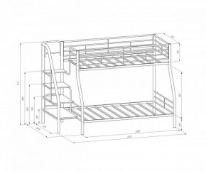 Кровать двухъярусная Толедо-1 Серый/Дуб молочный в Арамиле - aramil.mebel-e96.ru