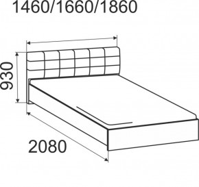 Кровать интерьерная Лита с латами 1400*2000 в Арамиле - aramil.mebel-e96.ru
