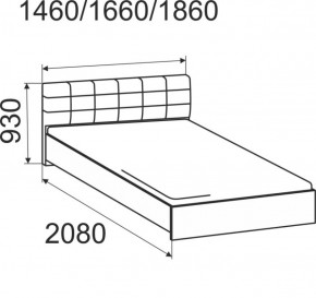 Кровать интерьерная Лита с латами 1600*2000 в Арамиле - aramil.mebel-e96.ru