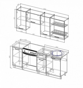 Кухонный гарнитур Антрацит 2000 в Арамиле - aramil.mebel-e96.ru