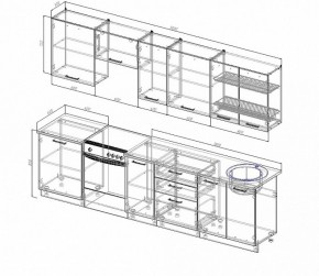 Кухонный гарнитур Антрацит 3000 в Арамиле - aramil.mebel-e96.ru