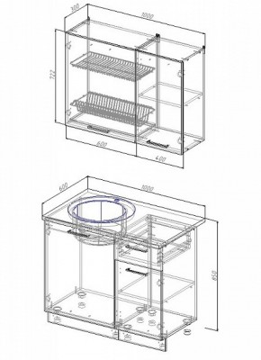 Кухонный гарнитур Лофт 1000 в Арамиле - aramil.mebel-e96.ru