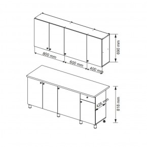 Кухонный гарнитур POINT 1800 мм (Гор) в Арамиле - aramil.mebel-e96.ru