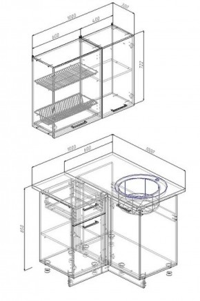 Кухонный гарнитур угловой Прима 1000*1000 в Арамиле - aramil.mebel-e96.ru