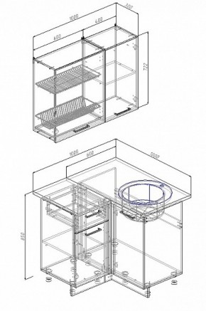 Кухонный гарнитур угловой Сатин 1000*1000 в Арамиле - aramil.mebel-e96.ru