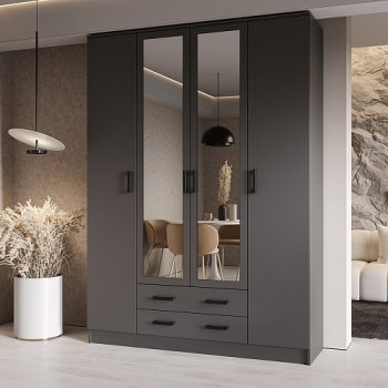 Шкаф Квадро 1600 мм Графит (Эра) в Арамиле - aramil.mebel-e96.ru