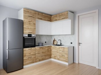 Кухонный гарнитур угловой Лада 2200*1700 мм (Санвут) в Арамиле - aramil.mebel-e96.ru