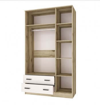 Шкаф Лагуна с антресолью делано/белый (Текс) в Арамиле - aramil.mebel-e96.ru