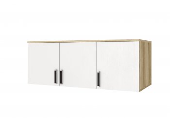 Шкаф Лагуна с антресолью делано/белый (Текс) в Арамиле - aramil.mebel-e96.ru
