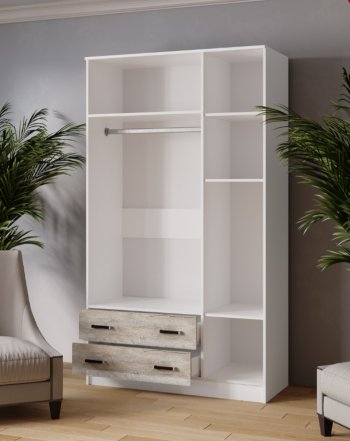 Шкаф Лагуна с антресолью с зеркалом дуб юкон (Текс) в Арамиле - aramil.mebel-e96.ru