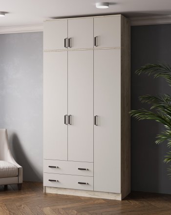 Шкаф Лагуна с антресолью крафт серый/кашемир (Текс) в Арамиле - aramil.mebel-e96.ru