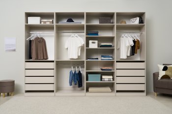 Гардеробная/шкаф 3200 мм Ларго №2 открытая Кашемир (Миф) в Арамиле - aramil.mebel-e96.ru