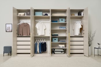 Гардеробная/шкаф 3200 мм Ларго №2 Кашемир (Миф) в Арамиле - aramil.mebel-e96.ru