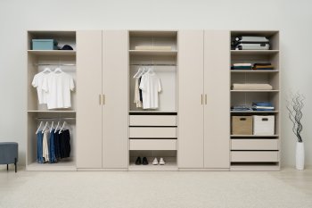 Гардеробная/шкаф 4000 мм Ларго №4 Кашемир (Миф) в Арамиле - aramil.mebel-e96.ru