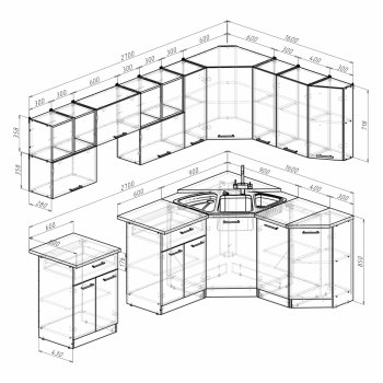 Кухонный гарнитур Лариса оптима 5 2700х1600 мм (Герда) в Арамиле - aramil.mebel-e96.ru