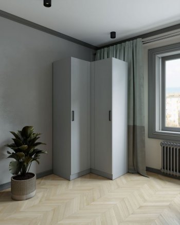 Шкаф угловой Ларс (угол прямой), Серый камень (Микон) в Арамиле - aramil.mebel-e96.ru