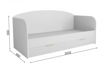 Кровать Лавис ДКД 2000.1 с ящиками белый софт (ДСВ) в Арамиле - aramil.mebel-e96.ru