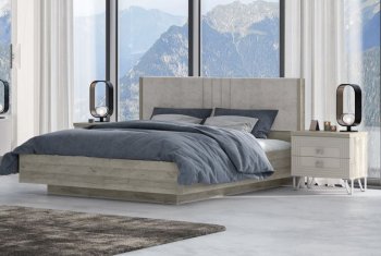 Кровать 1600 мм Лежер КР-311-16-16 дуб серый/велюр Missoni 18 (Сантан) в Арамиле - aramil.mebel-e96.ru | фото