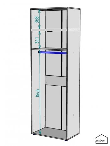 Шкаф с антресолью 800 мм Linnea MHR-2A-1 2450х800х510 (Графит-М 11.1.25) в Арамиле - aramil.mebel-e96.ru