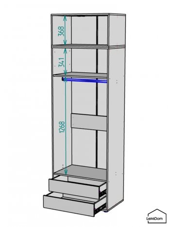 Шкаф с антресолью 800 мм Linnea MHR-2A-3 2450х800х510 (Графит-М 11.1.25) в Арамиле - aramil.mebel-e96.ru