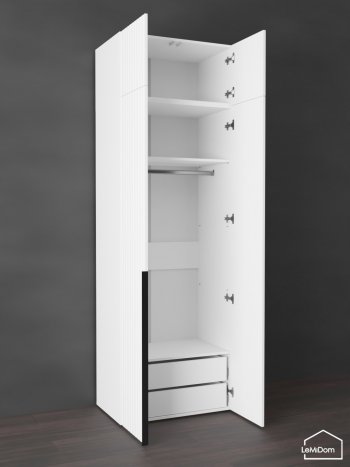 Шкаф с антресолью 800 мм Linnea MHR-2A-3 2450х800х510 (Белый-М 11.1.1) в Арамиле - aramil.mebel-e96.ru