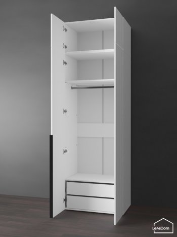 Шкаф с антресолью 800 мм Linnea MHR-2A-3 2450х800х510 (Белый-М 11.1.2) в Арамиле - aramil.mebel-e96.ru