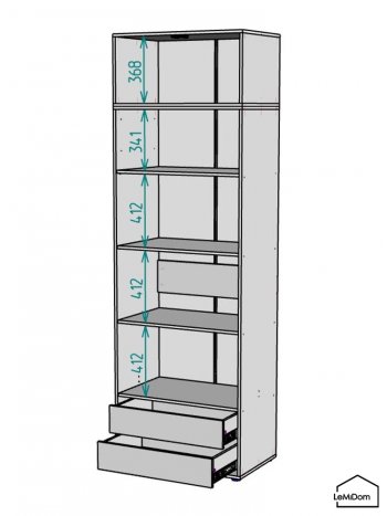 Шкаф с антресолью 800 мм Linnea MHR-2A-4 2450х800х510 (Графит-М 11.1.25) в Арамиле - aramil.mebel-e96.ru