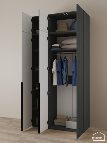Шкаф с антресолью 1200 мм Linnea MHR-3A-1 2450х1200х510 (Графит-М 11.1.25) в Арамиле - aramil.mebel-e96.ru