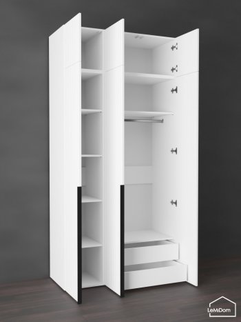 Шкаф с антресолью 1200 мм Linnea MHR-3A-2 2450х1200х510 (Белый-М 11.1.2) в Арамиле - aramil.mebel-e96.ru