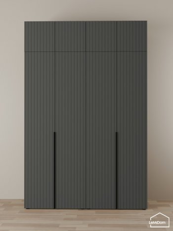 Шкаф с антресолью 1600 мм Linnea MHR-4A-1 2450х1600х510 (Графит-М 11.1.25) в Арамиле - aramil.mebel-e96.ru