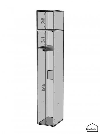 Шкаф с антресолью 400 мм Linnea MHR-1A-1 2450х400х510 (Графит-М 11.1.25) в Арамиле - aramil.mebel-e96.ru