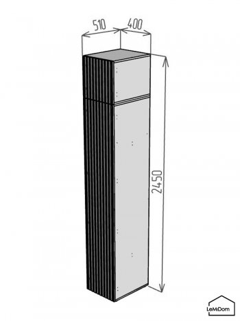 Шкаф с антресолью 400 мм Linnea MHR-1A-1 2450х400х510 (Графит-М 11.1.25) в Арамиле - aramil.mebel-e96.ru