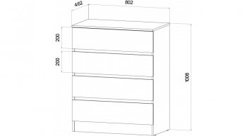 Комод 4 ящика Ленора вотан/Кашемир (Лин) в Арамиле - aramil.mebel-e96.ru
