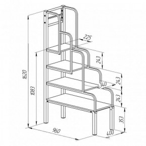 Лестница для металлических кроватей Черный/Венге в Арамиле - aramil.mebel-e96.ru