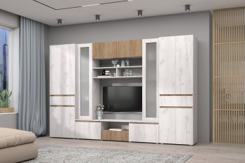 Стенка Лиана комп.2 крафт (Зарон) в Арамиле - aramil.mebel-e96.ru