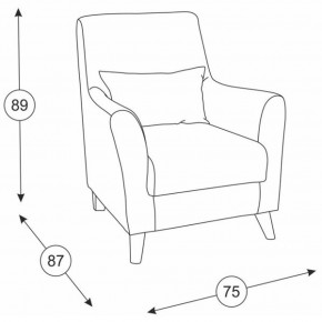 Либерти кресло, ткань ТК 232, ШхГхВ 75х87х89 см. в Арамиле - aramil.mebel-e96.ru