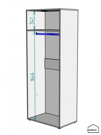 Шкаф Linnea MHR-2 2050х800х510 (Графит-М 11.1.25) в Арамиле - aramil.mebel-e96.ru