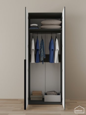 Шкаф Linnea MHR-2 2050х800х510 (Графит-М 11.1.25) в Арамиле - aramil.mebel-e96.ru