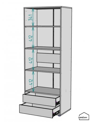 Шкаф Linnea MHR-2-4 2050х800х510 (ДВ-М 11.1.25) (1) в Арамиле - aramil.mebel-e96.ru