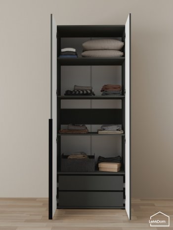 Шкаф Linnea MHR-2-3 2050х800х510 (Графит-М 11.1.25) в Арамиле - aramil.mebel-e96.ru