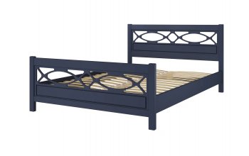 Кровать из массива Лоренса Темный лазурный (БМ) в Арамиле - aramil.mebel-e96.ru