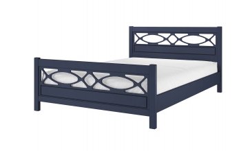 Кровать из массива Лоренса Темный лазурный (БМ) в Арамиле - aramil.mebel-e96.ru