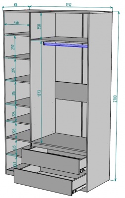 Шкаф Мальта 1350 мм Графит в Арамиле - aramil.mebel-e96.ru