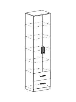 МАШЕНЬКА ШК 201 шкаф полки с ящиками (0,6х2,02х0,376) в Арамиле - aramil.mebel-e96.ru | фото