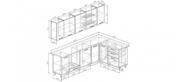 Кухонный гарнитур угловой Меренга МДФ 2600*1600 мм Sanvut в Арамиле - aramil.mebel-e96.ru