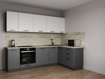 Кухонный гарнитур угловой Меренга МДФ 2600*1600 мм Sanvut в Арамиле - aramil.mebel-e96.ru