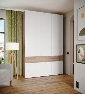 Шкаф 1500 мм Мерида крафт табачный/белый (Микон) в Арамиле - aramil.mebel-e96.ru