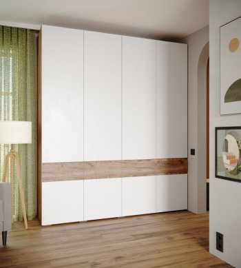 Шкаф 2000 мм Мерида крафт табачный/белый (Микон) в Арамиле - aramil.mebel-e96.ru