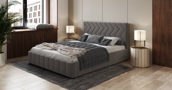 Кровать с подъемным механизмом Милана 1400 (серо-коричневый) (НиК) в Арамиле - aramil.mebel-e96.ru