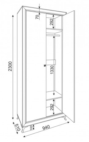 Шкаф 2-х дверный Саванна М25 (Риннер) в Арамиле - aramil.mebel-e96.ru